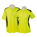 Men's or Ladies' Polo Shirt w/ Contrasting Color Block Front & Back - 25 Day Custom Overseas Express